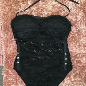 One piece lace swim suit